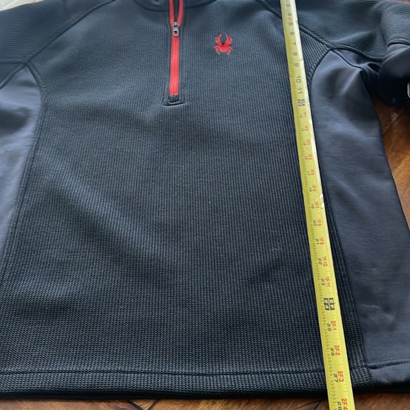 Spyder men’s Sweater 1/4 Zip Pullover Fleece Lined black size large - Picture 11 of 14